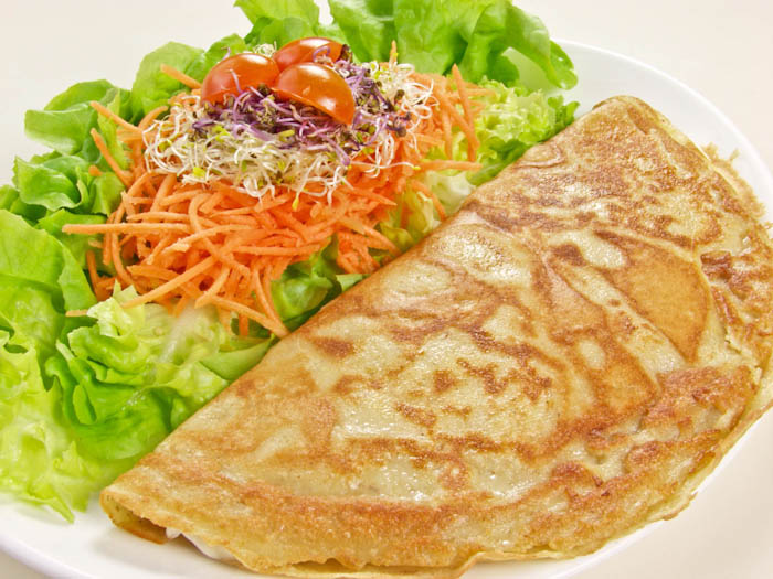 Mushroom Crepes & Salad