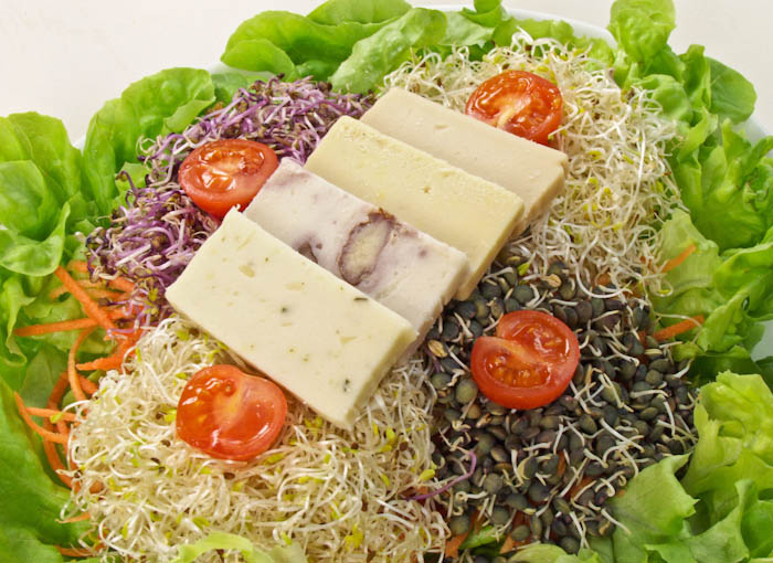 Large salad with Vegan Cheese